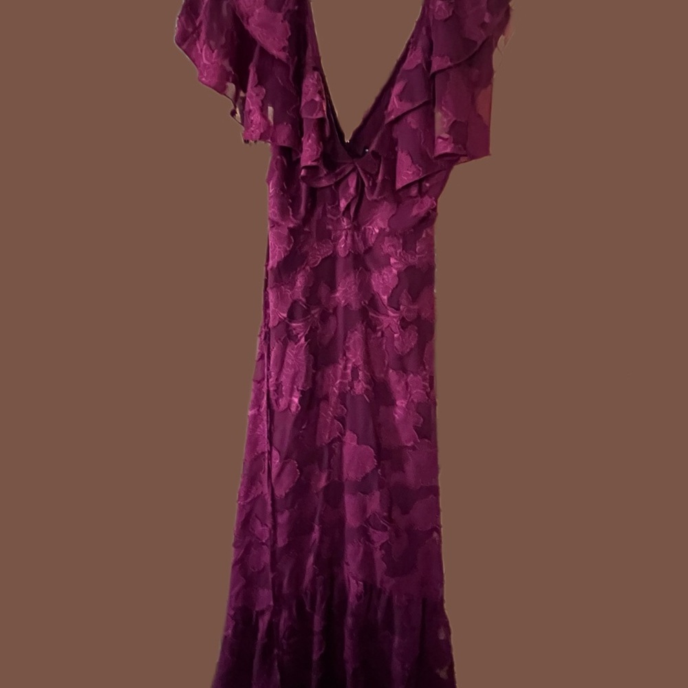 ASOS Burgundy Ruffled Dress